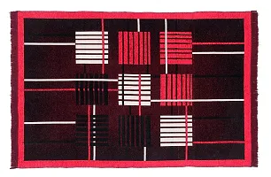 Braids Geometric Traditional Rug (Red, Black, Chenille, Chenille, 3 x 5 ft)-thumb2