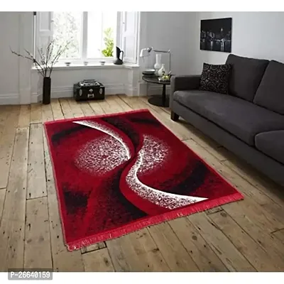 Designer Red Chenille Carpets Pack Of 2