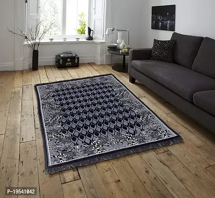 Zesture 6D Velvet Chenille Floral Design Multipurpose Modern Carpets for Living Room Carpet Rug Runner and Carpets for Bedroom/Living Area/Home with Anti Slip (3x5 ft. Rust-Black)-thumb0