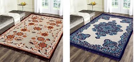Pack Of 2- Designer Multicoloured Woven Jute Cotton Carpets VOL 4