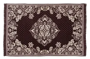 Braids Zesture Home Chenille 6D Floral Design Multipurpose Praying Modern Carpet -Brown 138 cm x 183 cm-thumb1