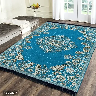 Designer Blue Chenille Carpets Pack Of 2-thumb0