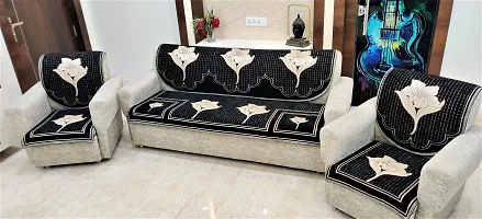 Comfortable Velvet Floral Sofa Covers-6 Pieces Set