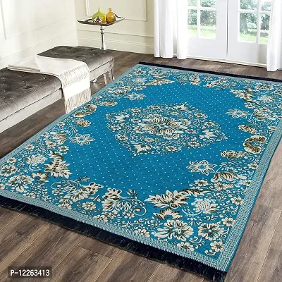 Braids Premium Chenille Living Room Carpet, Area Rug (Aqua, 4.5 ft x 6 feet, Multicolor)