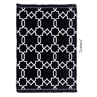 Zesture Premium Flat Weave Geometric Collection Multipurpose Living Room Bedroom Area Rug Carpet dhurrey with Tassles (4.5 FT x FT, Wine)-thumb1