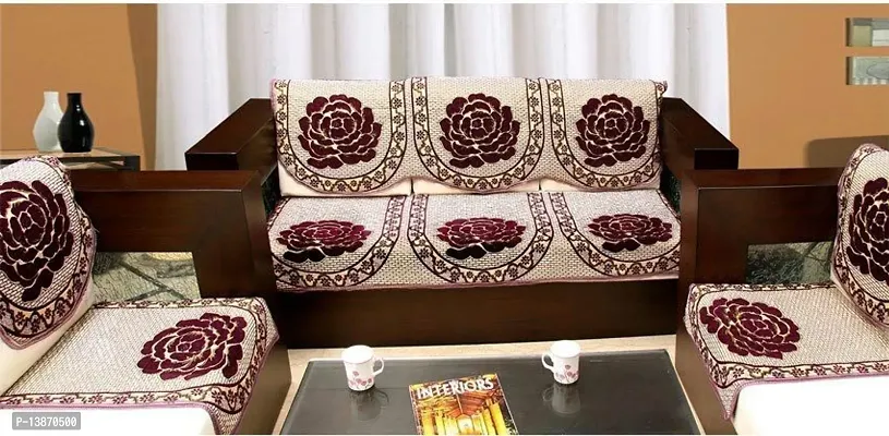 Comfortable Jacquard Floral Sofa Covers-6 Pieces Set