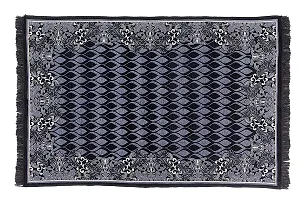 Zesture 6D Velvet Chenille Floral Design Multipurpose Modern Carpets for Living Room Carpet Rug Runner and Carpets for Bedroom/Living Area/Home with Anti Slip (3x5 ft. Rust-Black)-thumb1