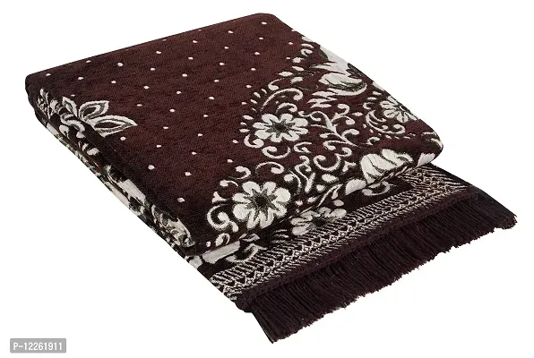 Braids Zesture Home Chenille 6D Floral Design Multipurpose Praying Modern Carpet -Brown 138 cm x 183 cm-thumb3