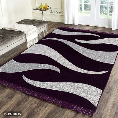 Zesture Bring Home Chenille Carpet Rug Runner for living Room and Carpets for Home Bedroom/Living Area/Home with Anti Slip Backing (Black, 5 Feet x 7 Feet) Wine