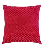Zesture Premium Embossed Velvet Pixel Design 6 Piece Diwan Set -(1 Single Bedsheet, 3 Cushions, 2 Bolster Covers) (Maroon)-thumb1