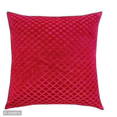 Zesture Premium Embossed Velvet Pixel Design 6 Piece Diwan Set -(1 Single Bedsheet, 3 Cushions, 2 Bolster Covers) (Maroon)-thumb2