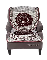 Zesture Bring Home Weaved Floral Rose Design 6 Piece Sofa and Chair Cover Set -5 Seater,Multicolor-thumb2