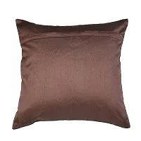 Zesture Premium 3D Embossed Cushion Covers 16 inch x 16 inch, Set of 5, (Brown)-thumb2