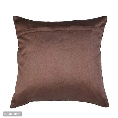 Zesture Premium 3D Embossed Cushion Covers 16 inch x 16 inch, Set of 5, (Brown)-thumb3