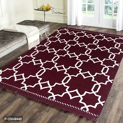 Designer Maroon Chenille Carpets Pack Of 2
