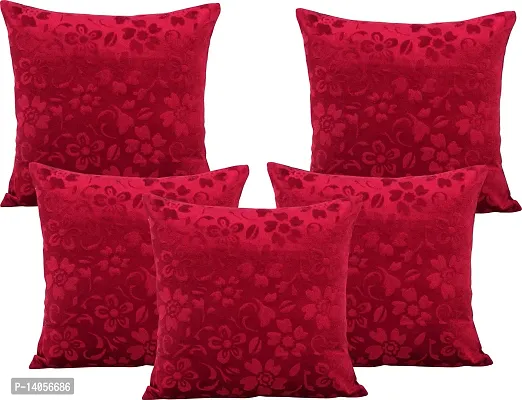 Stylish Fancy Velvet Cushion Covers Pack Of 5-thumb0