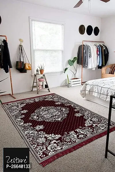 Designer Brown Cotton Blend Carpets Pack Of 2-thumb0