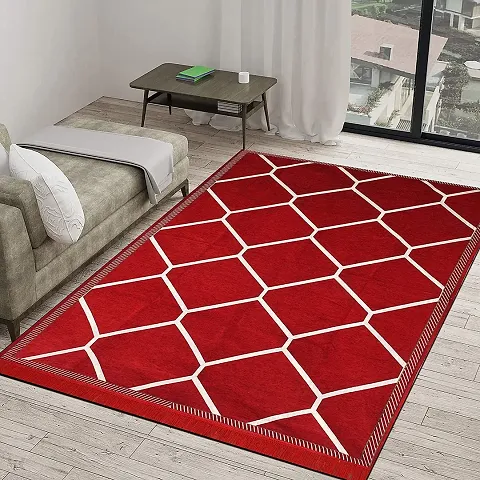 Zesture Premium Jacquard Weaved Geometrical Chenille Multipurpose Area Rug