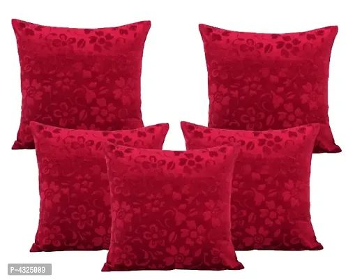 Beautiful Polyester Velvet Cushion Covers Set of 5 (Made in India)