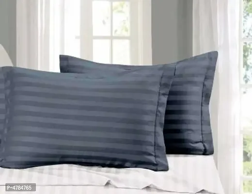 Set Of 2 Premium Striped Satin Pillowcovers 17*27 Inch