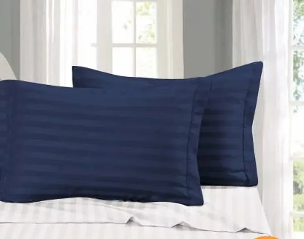 Set Of 2 Premium Striped Satin Pillowcovers