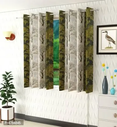 Set Of 2 Polyester Printed Window Curtains