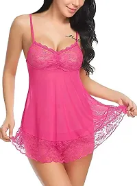 Atihsi Women's Babydoll Lingerie Net for Honeymoon/Valentines Day-thumb1