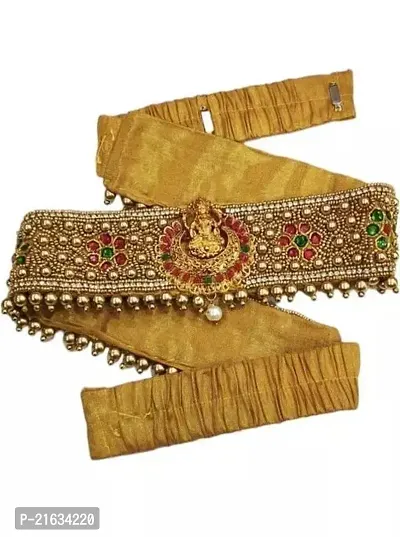 Diamond Enterprises Traditional Maggam Aari Work Jewellery Stretchable Women Cloth Maggam Work Multicolor Kamarband Vaddanam Waist Belt For Saree, Pack Of 1-thumb0