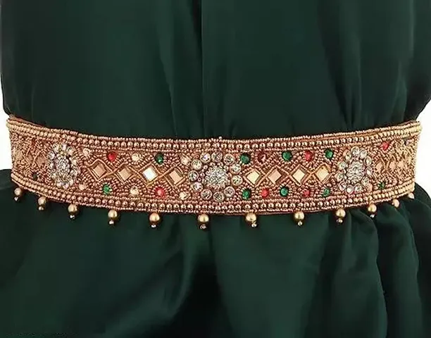 Diamond Enterprises Traditional Maggam Aari Work Jewellery Stretchable Women Cloth Maggam Work Kamarband Vaddanam Waist Belt For Saree, Pack Of 1