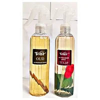 Toby Air Freshener Spray - Oud and Tulip | Long-Lasting Fragrance | (250 ml) (Pack of 2)-thumb1