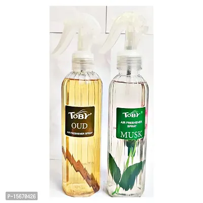 Toby Air Freshener Spray - Oud and Musk | Long-Lasting Fragrance | (250 ml) (Pack of 2)-thumb3