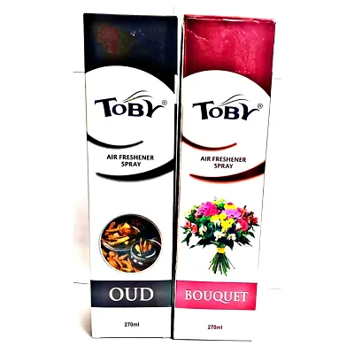 Toby Air Freshener Spray - Oud and Bouquet | Long-Lasting Fragrance | (250 ml) (Pack of 2)