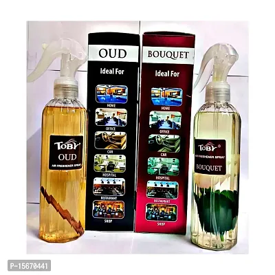 Toby Air Freshener Spray - Oud and Bouquet | Long-Lasting Fragrance | (250 ml) (Pack of 2)-thumb2