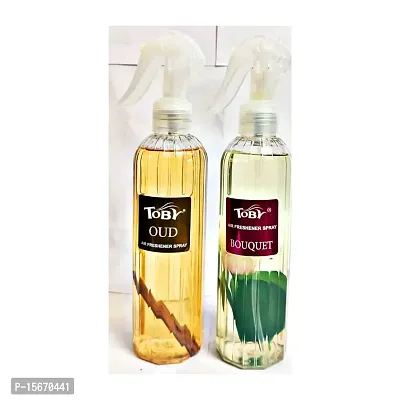 Toby Air Freshener Spray - Oud and Bouquet | Long-Lasting Fragrance | (250 ml) (Pack of 2)-thumb3