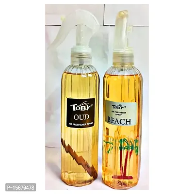 Toby Air Freshener Spray - Oud and Beach | Long-Lasting Fragrance | (250 ml) (Pack of 2)-thumb3
