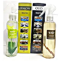 Toby Air Freshener Spray - Oud and Lemon | Long-Lasting Fragrance | (250 ml) (Pack of 2)-thumb1