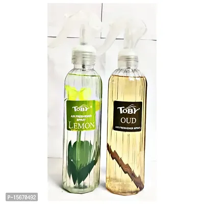 Toby Air Freshener Spray - Oud and Lemon | Long-Lasting Fragrance | (250 ml) (Pack of 2)-thumb3