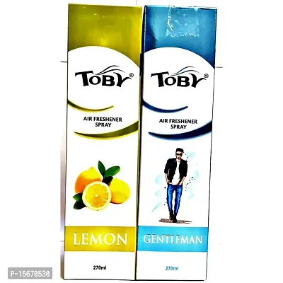 Toby Air Freshener Spray - Lemon  Gentlemen | Long-Lasting Fragrance | (250 ml) (Pack of 2)-thumb0