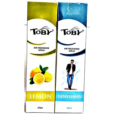 Toby Air Freshener Spray - Lemon  Gentlemen | Long-Lasting Fragrance | (250 ml) (Pack of 2)