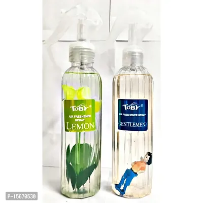 Toby Air Freshener Spray - Lemon  Gentlemen | Long-Lasting Fragrance | (250 ml) (Pack of 2)-thumb3