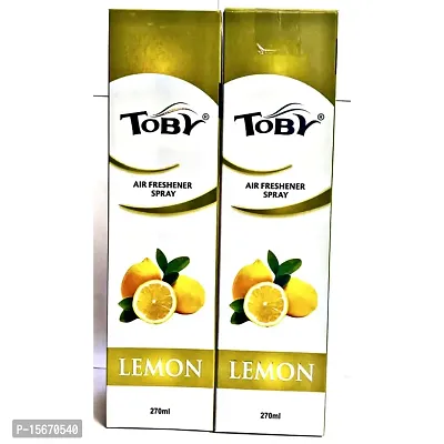 Toby Air Freshener Spray - Lemon  Lemon | Long-Lasting Fragrance | (250 ml) (Pack of 2)-thumb0