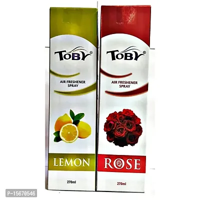 Toby Air Freshener Spray - Lemon  Rose | Long-Lasting Fragrance | (250 ml) (Pack of 2)-thumb0