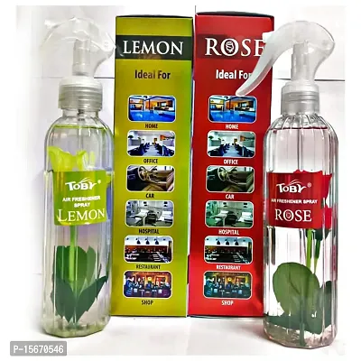 Toby Air Freshener Spray - Lemon  Rose | Long-Lasting Fragrance | (250 ml) (Pack of 2)-thumb3