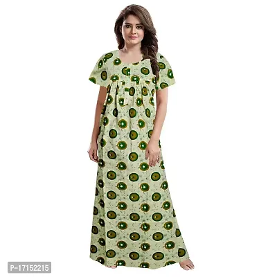 Royal RAJOTIYA Women's 100% Cotton Printed Regular Maxi Maternity Wear Comfortable Nightdresses ( Combo Pack of 2 PCs.) Green-thumb2