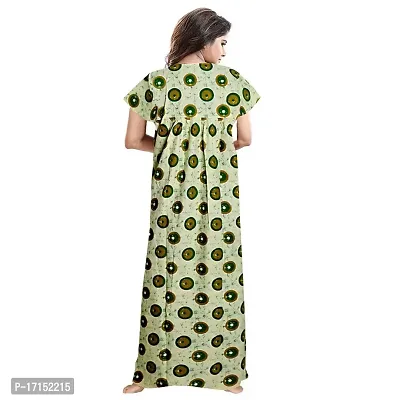 Royal RAJOTIYA Women's 100% Cotton Printed Regular Maxi Maternity Wear Comfortable Nightdresses ( Combo Pack of 2 PCs.) Green-thumb3