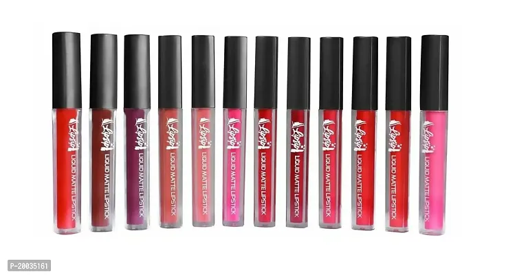 Glowhouse 12 pcs Matte liquid lipstick set (Set of 12) Multicolor-thumb5