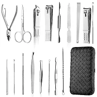 Glowhouse Manicure Set 16 in 1 Stainless Steel Professional Pedicure Kit Nail Scissors Grooming Kit with Leather Travel Case-thumb2