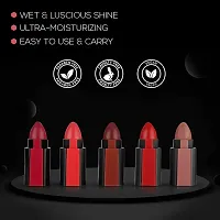 Glowhouse Fabulous 5in1 Lipsticks Matte Finish Combo Pack for Women, Red and Nude Edition-thumb2