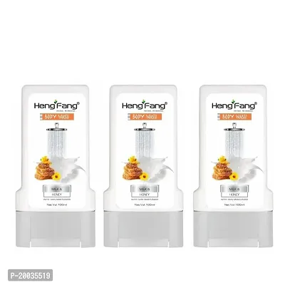 Glowhouse Shower Gel Body Wash Milk and Honey With Skin Conditioners For Soft Glowing Skin 100ml Pack of 3-thumb0