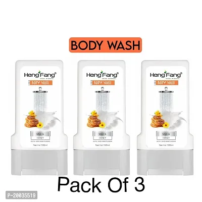 Glowhouse Shower Gel Body Wash Milk and Honey With Skin Conditioners For Soft Glowing Skin 100ml Pack of 3-thumb2
